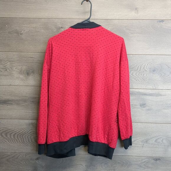 Lori From California Red and Black Striped Cardigan Womens Size XL - Picture 6 of 6